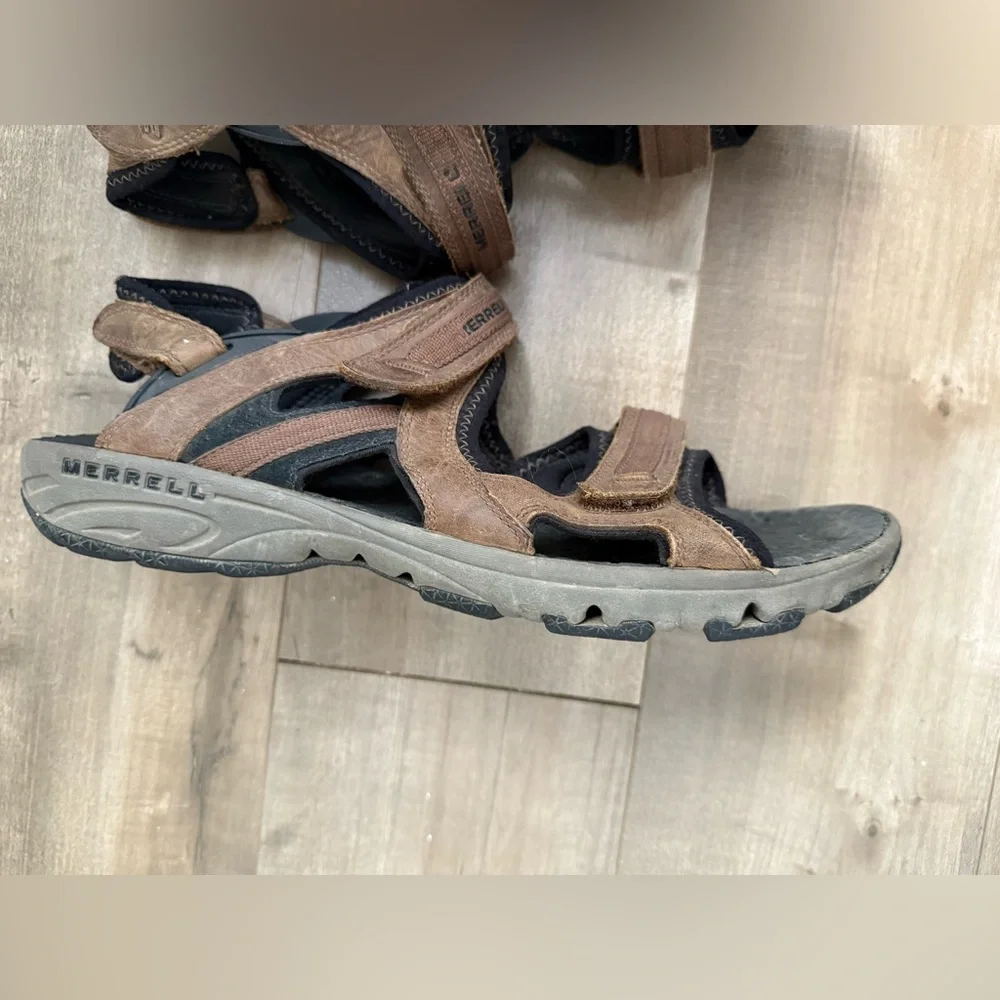 Merrell Cambrian Strap Dark Earth Sandal Vibram Sole Men 13 Performance Hiking‎